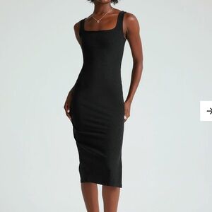 Beyond Yoga Spacedye Icon Black Midi Dress